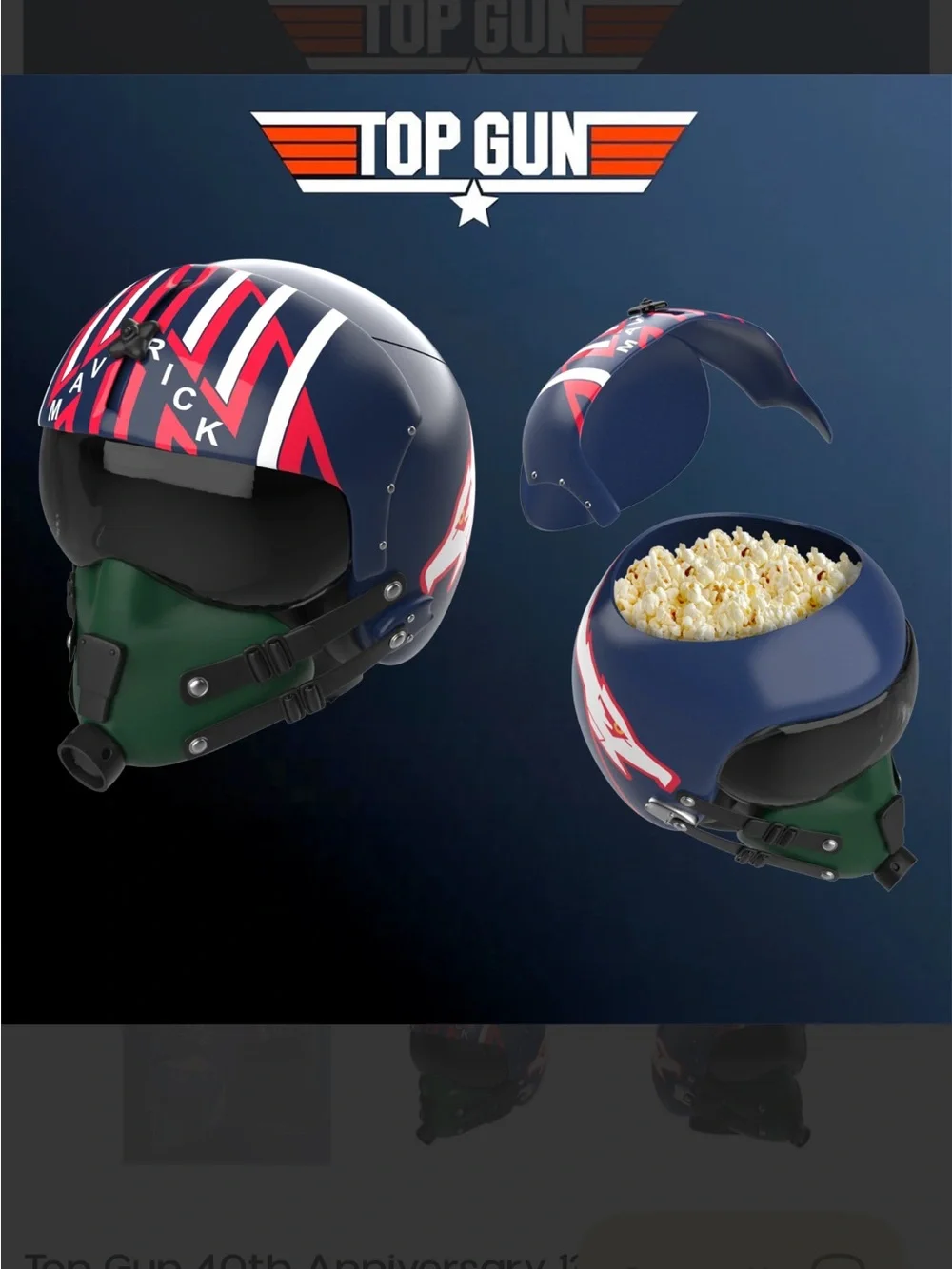 Top Gun 40th Anniversary 130oz Maverick Helmet Popcorn Bucket